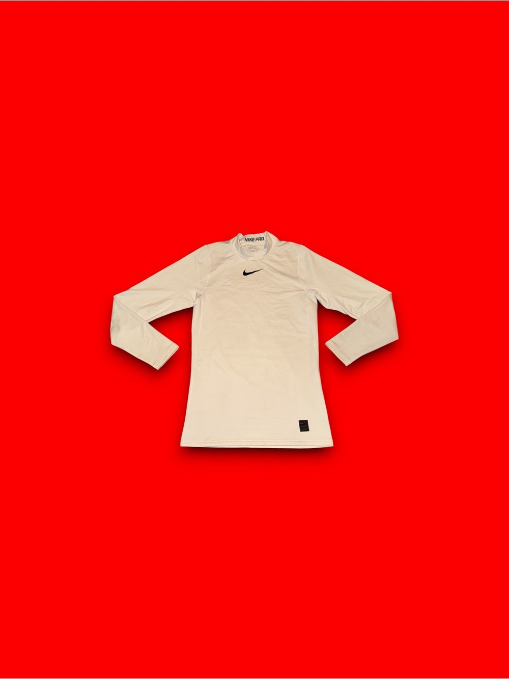 Nike Pro Compression Shirt Small White Performance Center Swoosh Dri-fit Gym